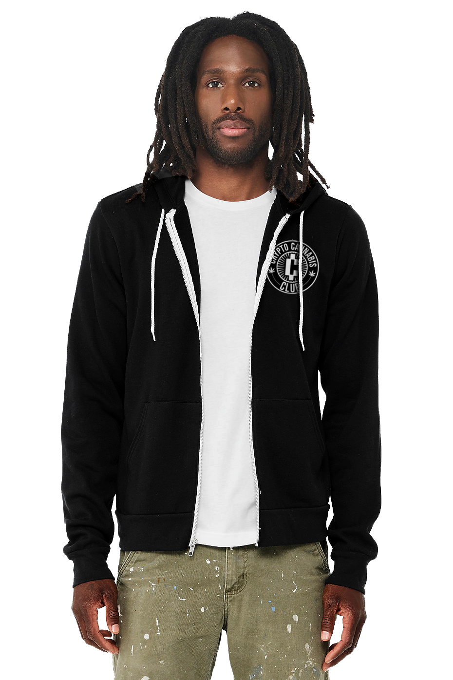 Crypto Canna Classic Puff Print Zip up Hoodie – Crypto Canna Club